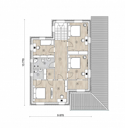 Планировка 2х этажный кирпичный дом 226 м²