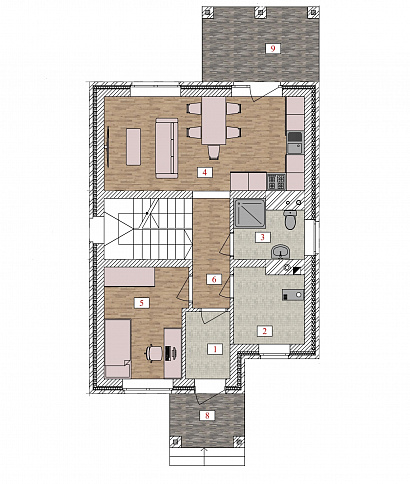 Планировка Кирпичный дом 151 м²